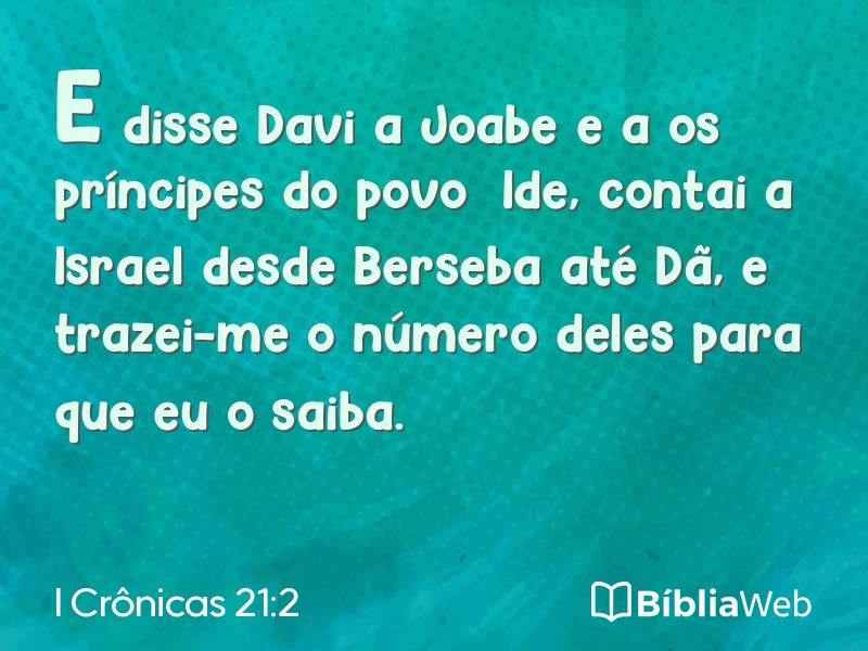 I Crônicas 21:2 em imagem para compartilhar