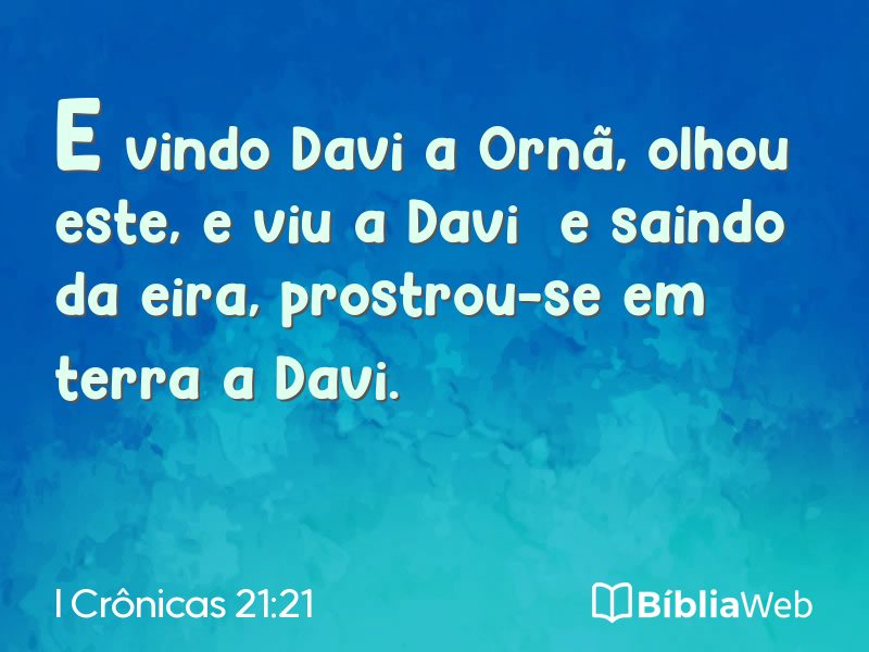 I Crônicas 21:21 em imagem para compartilhar