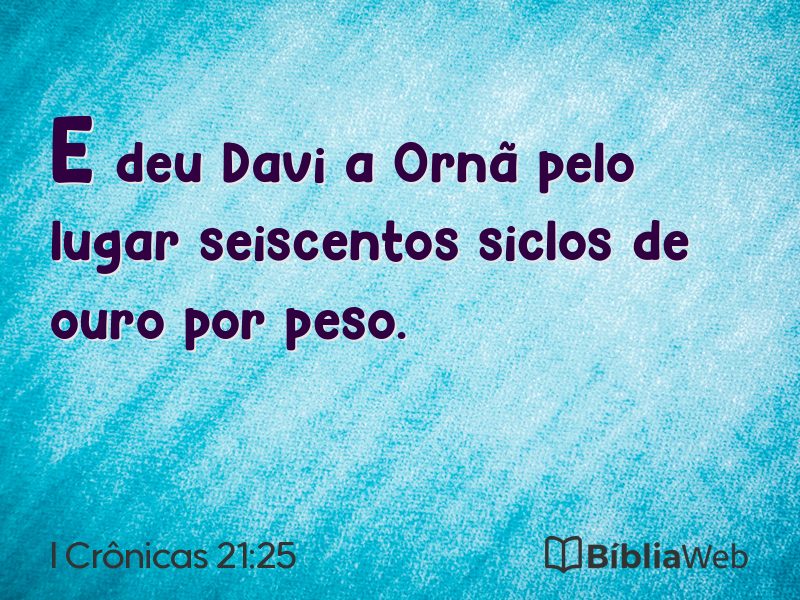 I Crônicas 21:25 em imagem para compartilhar