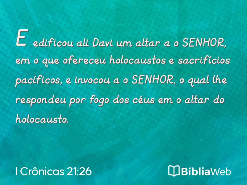 I Crônicas 21:26 em imagem para compartilhar