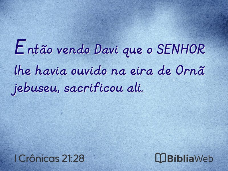 I Crônicas 21:28 em imagem para compartilhar