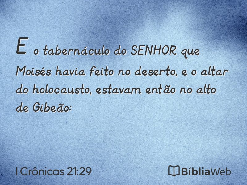 I Crônicas 21:29 em imagem para compartilhar