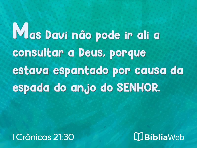 I Crônicas 21:30 em imagem para compartilhar
