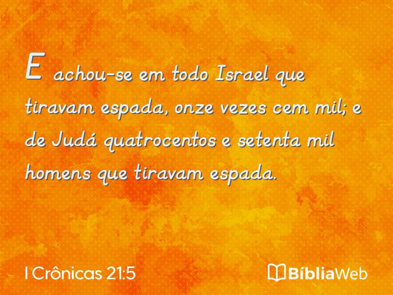 I Crônicas 21:5 em imagem para compartilhar