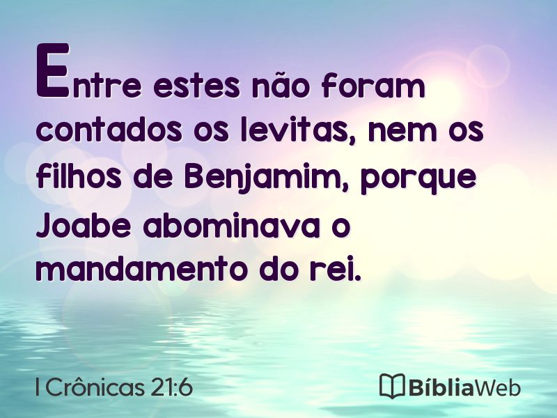 I Crônicas 21:6 em imagem para compartilhar