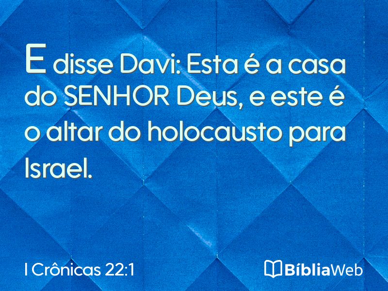 I Crônicas 22:1 em imagem para compartilhar