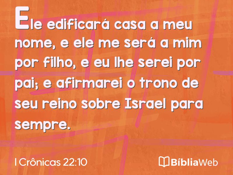 I Crônicas 22:10 em imagem para compartilhar