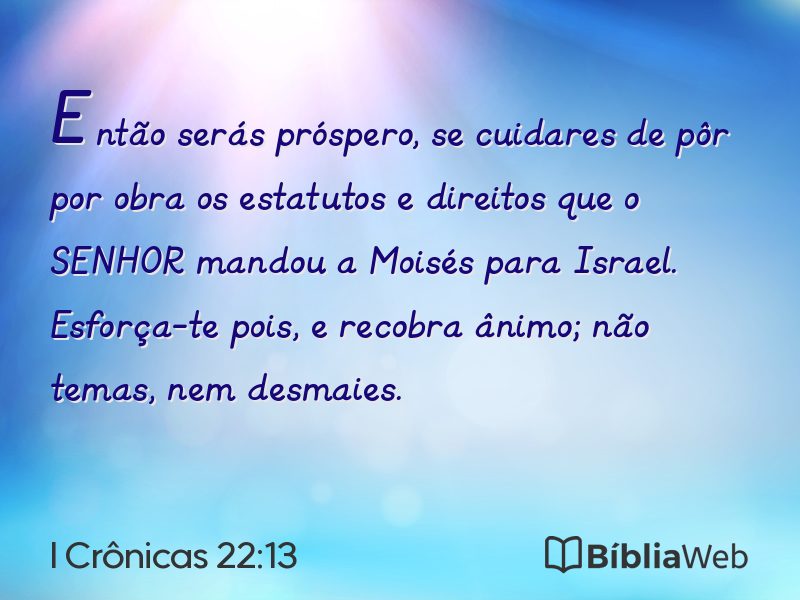 I Crônicas 22:13 em imagem para compartilhar