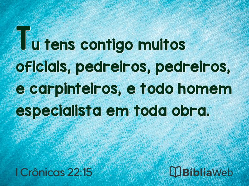 I Crônicas 22:15 em imagem para compartilhar