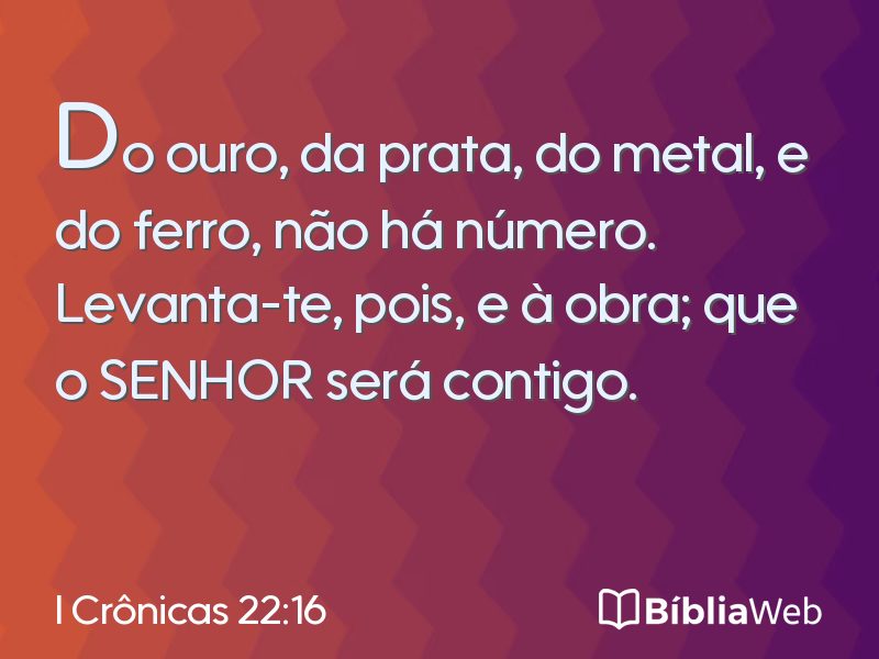 I Crônicas 22:16 em imagem para compartilhar