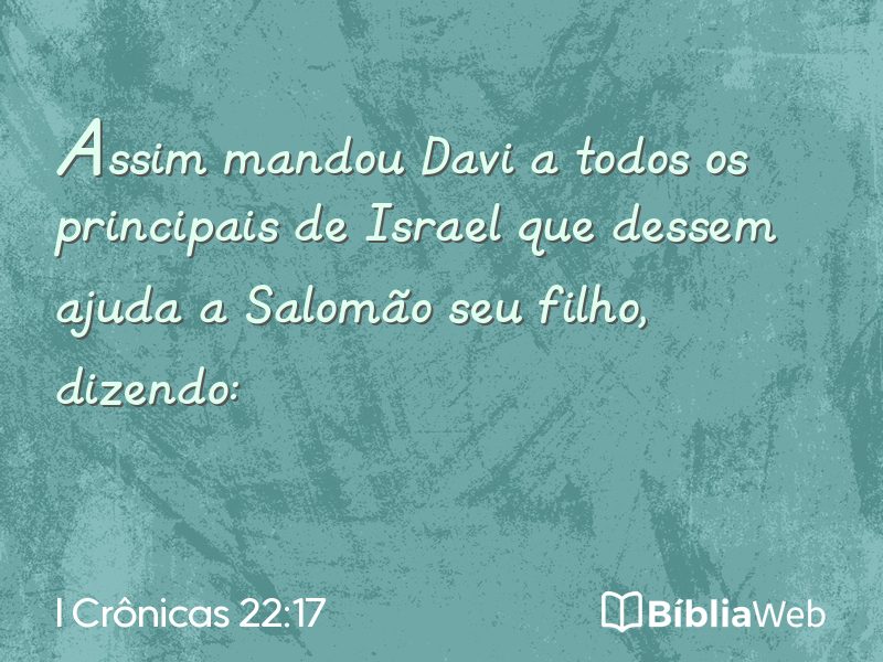 I Crônicas 22:17 em imagem para compartilhar