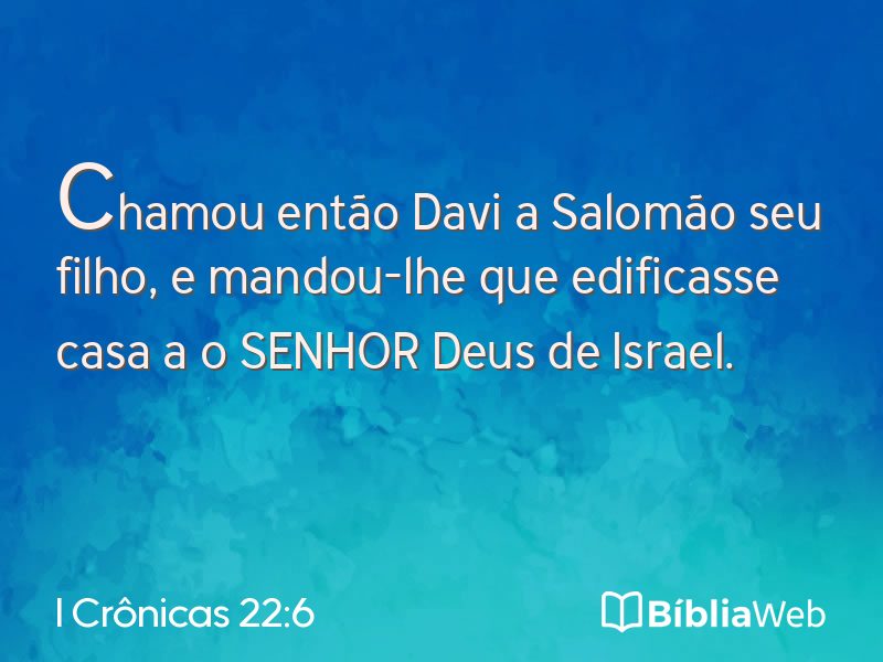 I Crônicas 22:6 em imagem para compartilhar