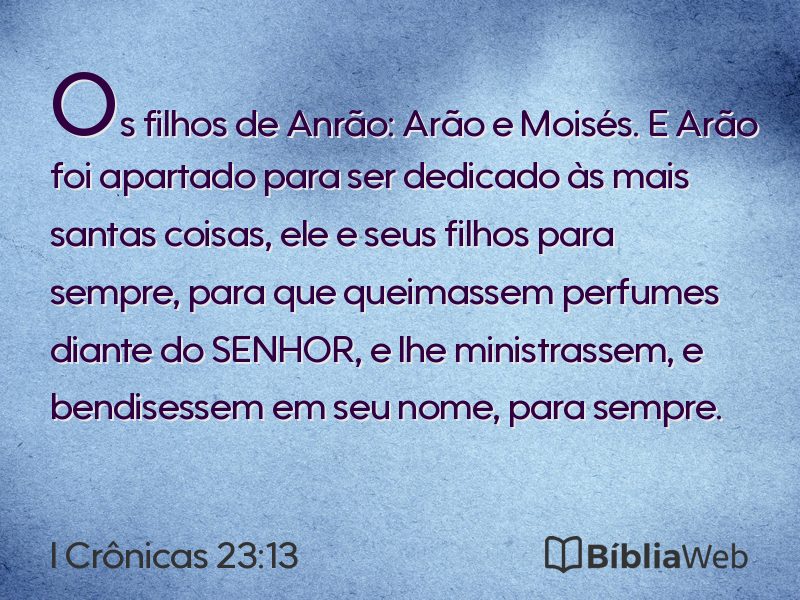 I Crônicas 23:13 em imagem para compartilhar