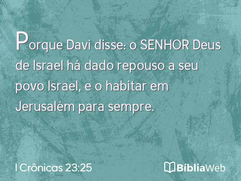 I Crônicas 23:25 em imagem para compartilhar