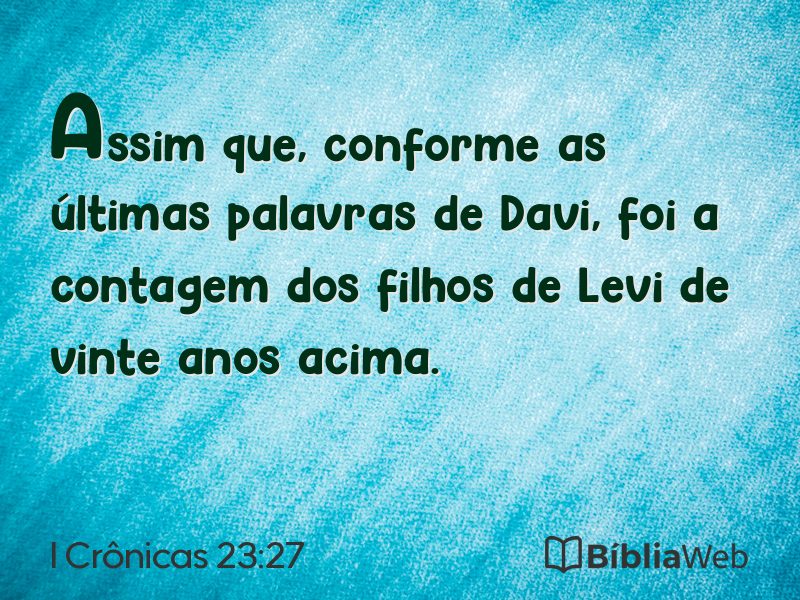 I Crônicas 23:27 em imagem para compartilhar