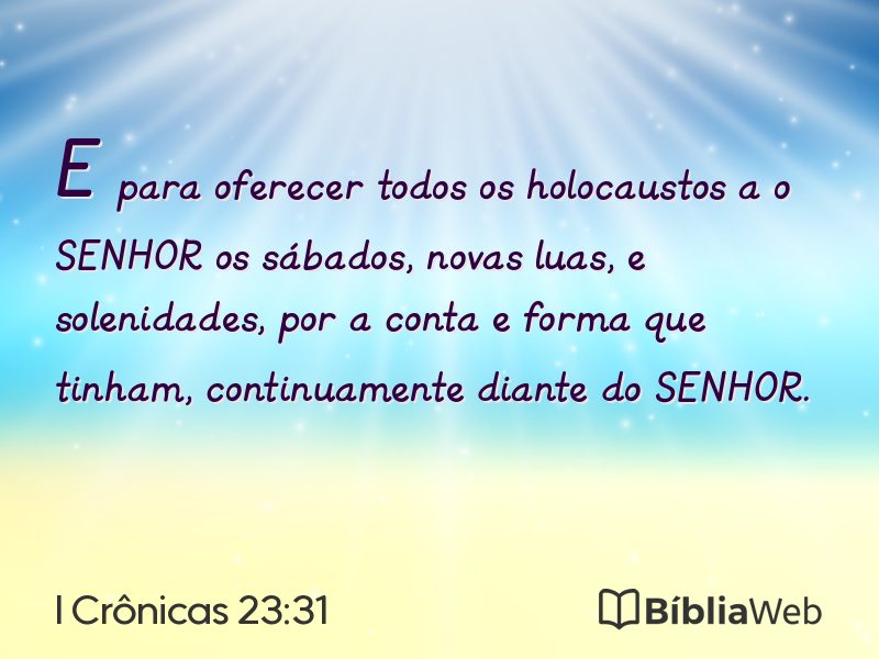 I Crônicas 23:31 em imagem para compartilhar