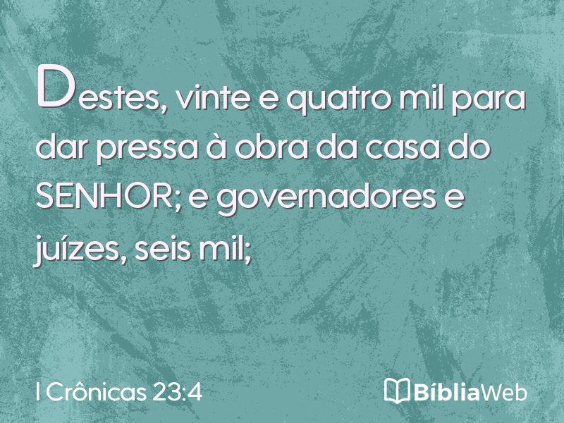 I Crônicas 23:4 em imagem para compartilhar
