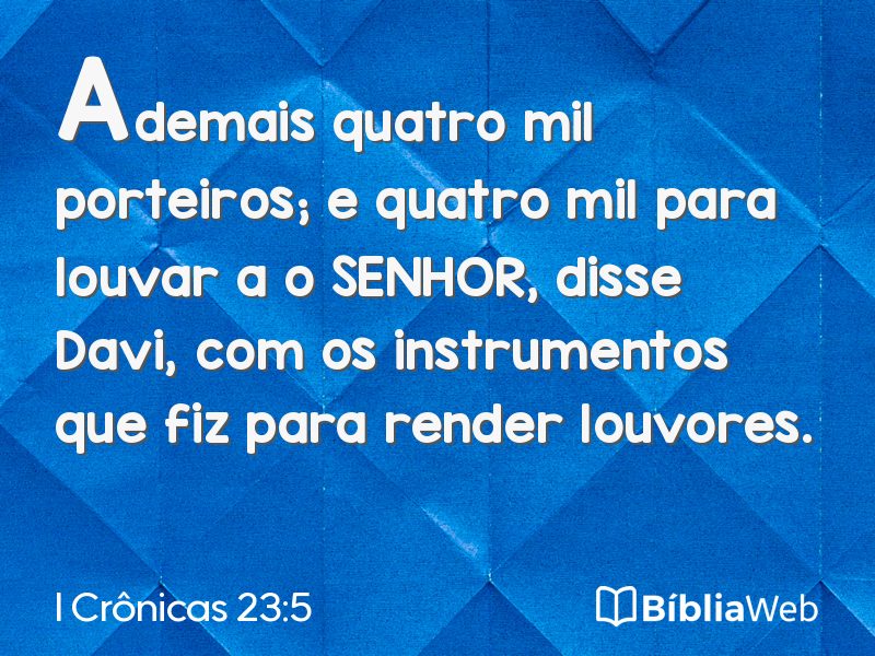 I Crônicas 23:5 em imagem para compartilhar