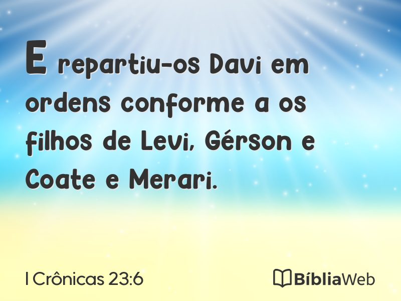 I Crônicas 23:6 em imagem para compartilhar