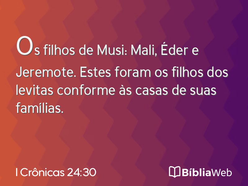 I Crônicas 24:30 em imagem para compartilhar