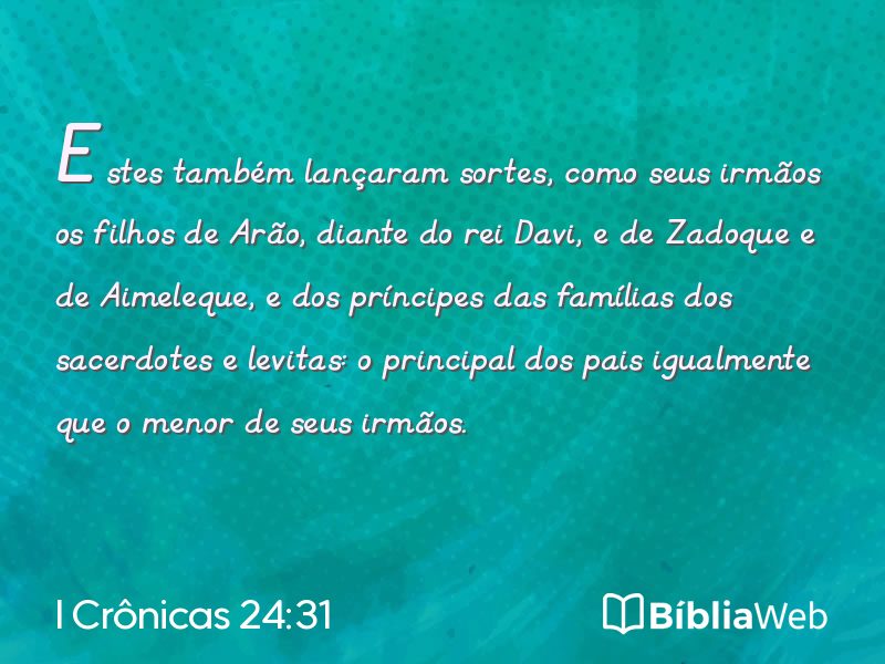 I Crônicas 24:31 em imagem para compartilhar