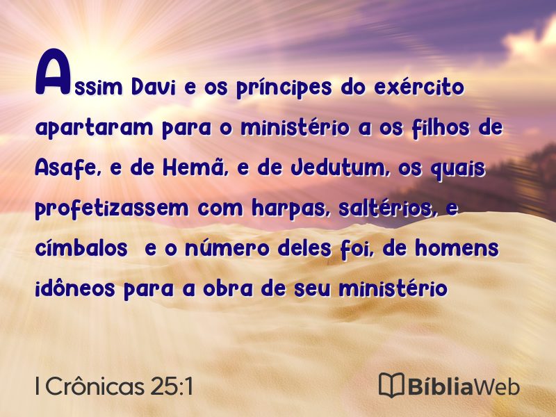 I Crônicas 25:1 em imagem para compartilhar