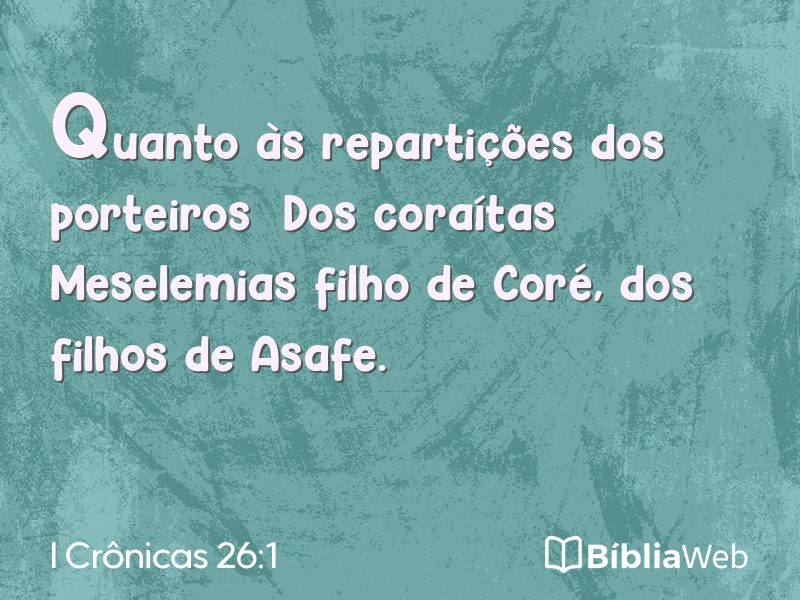 I Crônicas 26:1 em imagem para compartilhar