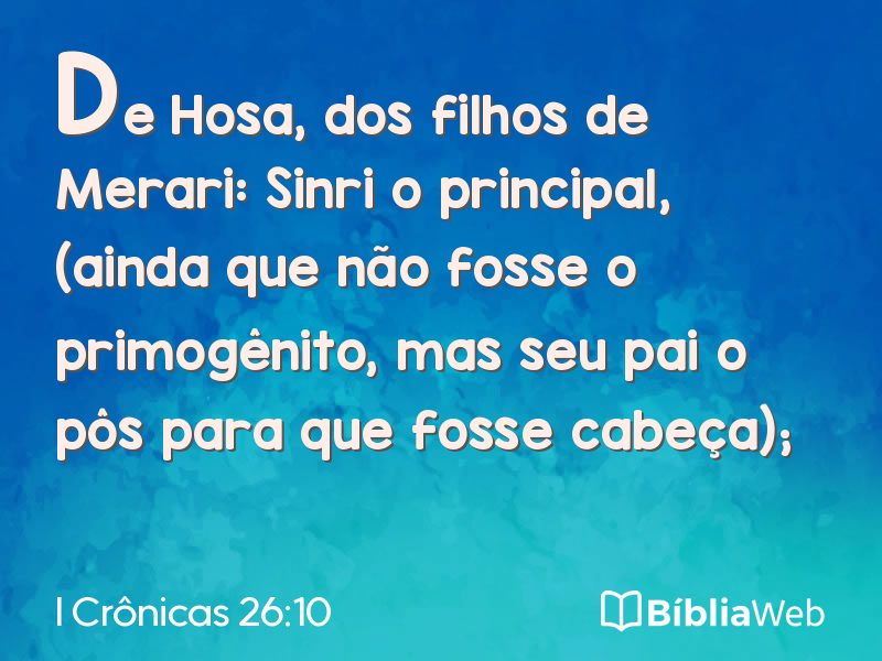 I Crônicas 26:10 em imagem para compartilhar