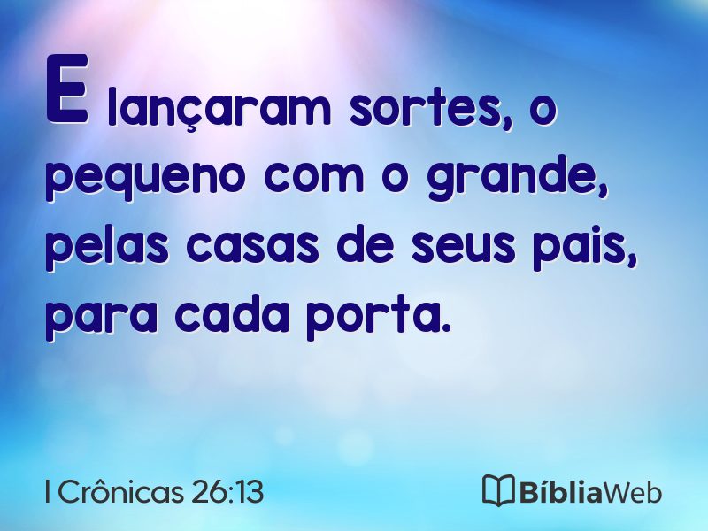 I Crônicas 26:13 em imagem para compartilhar