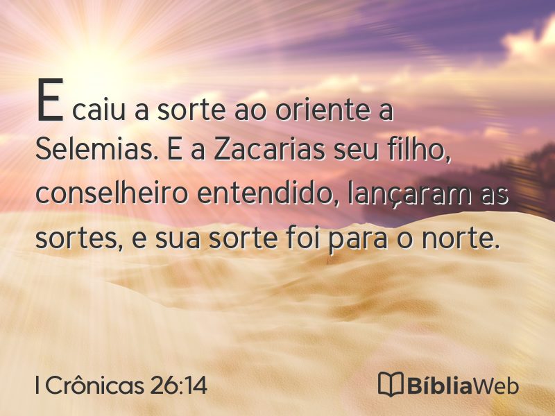I Crônicas 26:14 em imagem para compartilhar