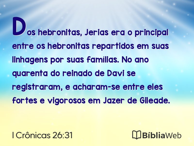 I Crônicas 26:31 em imagem para compartilhar