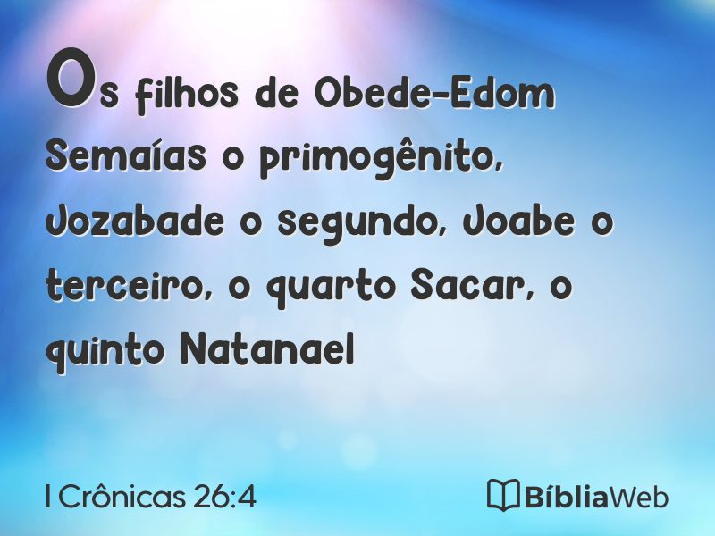 I Crônicas 26:4 em imagem para compartilhar