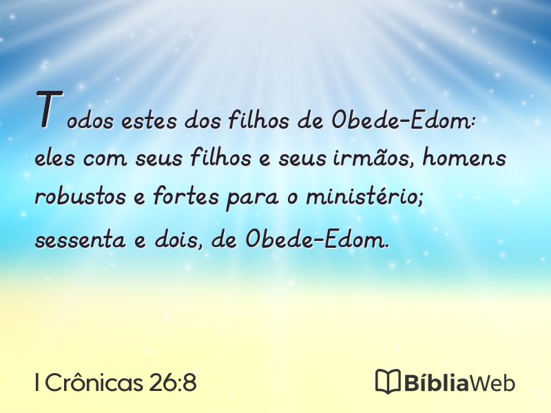 I Crônicas 26:8 em imagem para compartilhar