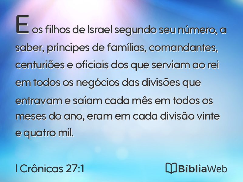 I Crônicas 27:1 em imagem para compartilhar