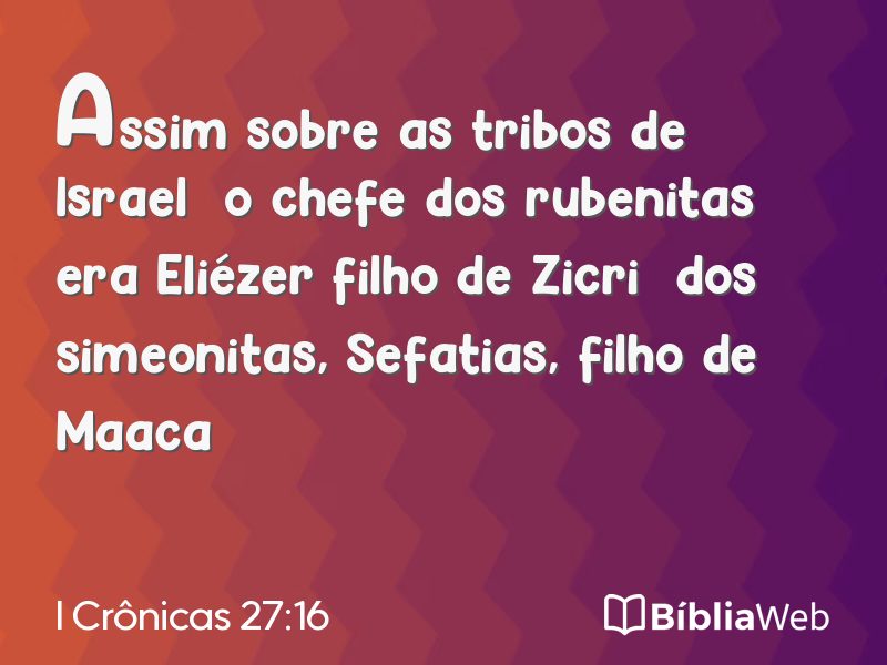I Crônicas 27:16 em imagem para compartilhar