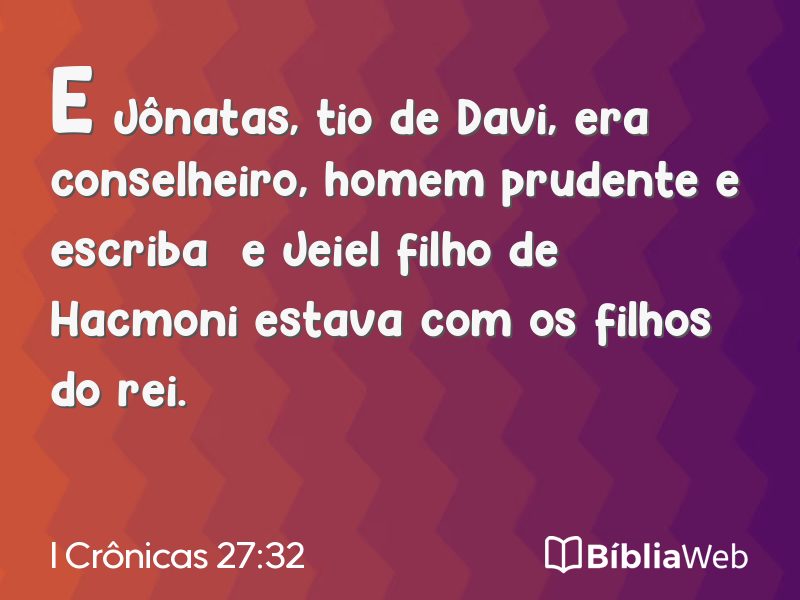 I Crônicas 27:32 em imagem para compartilhar