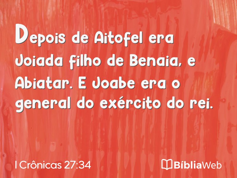 I Crônicas 27:34 em imagem para compartilhar