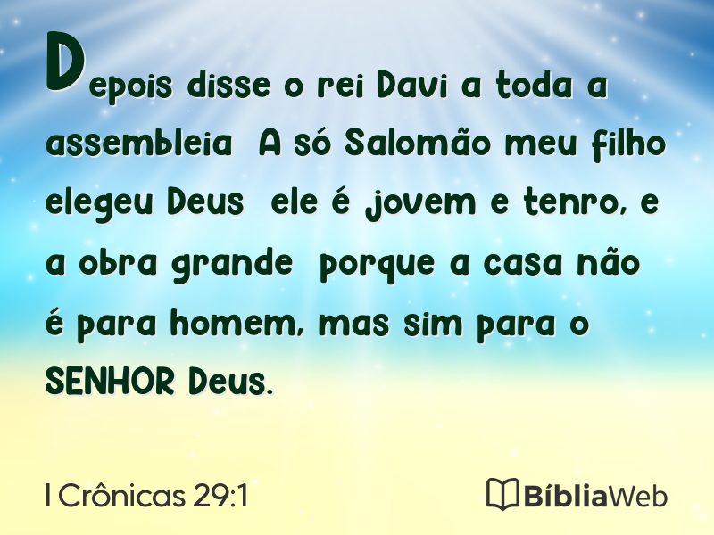 I Crônicas 29:1 em imagem para compartilhar