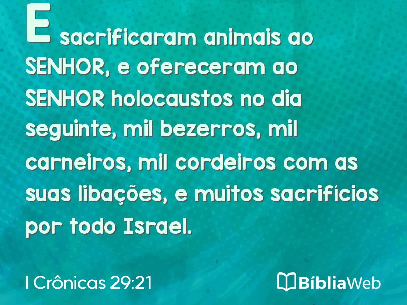I Crônicas 29:21 em imagem para compartilhar