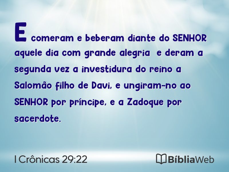 I Crônicas 29:22 em imagem para compartilhar