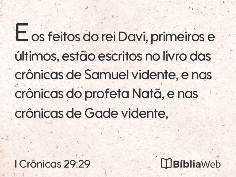 I Crônicas 29:29 em imagem para compartilhar