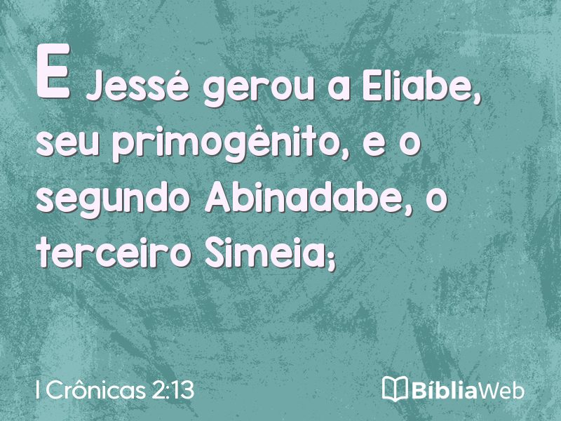 I Crônicas 2:13 em imagem para compartilhar