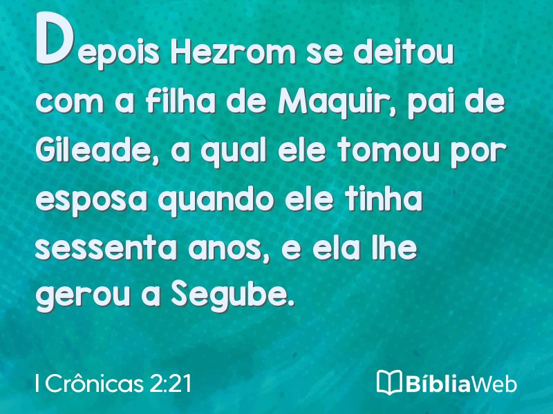 I Crônicas 2:21 em imagem para compartilhar