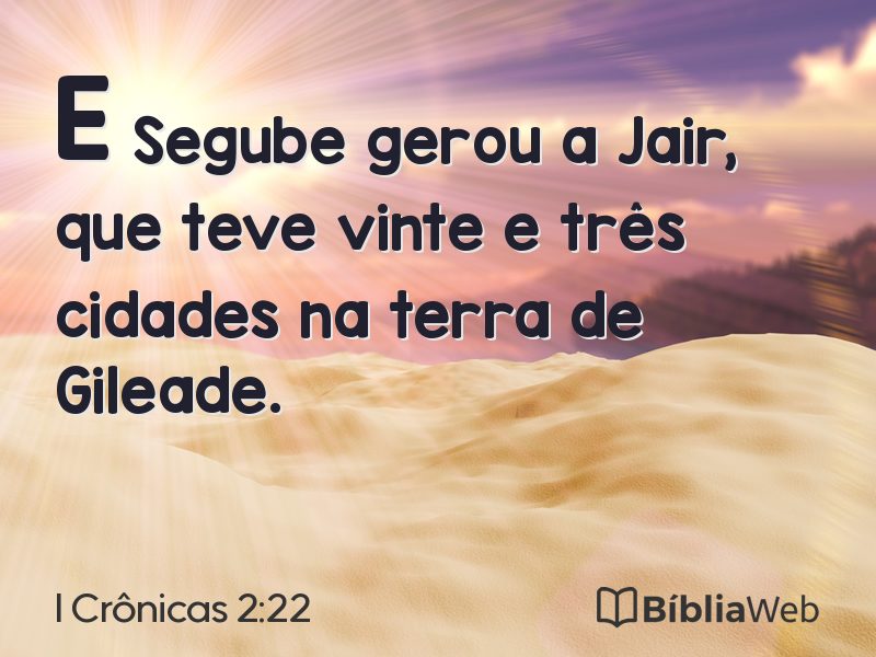 I Crônicas 2:22 em imagem para compartilhar