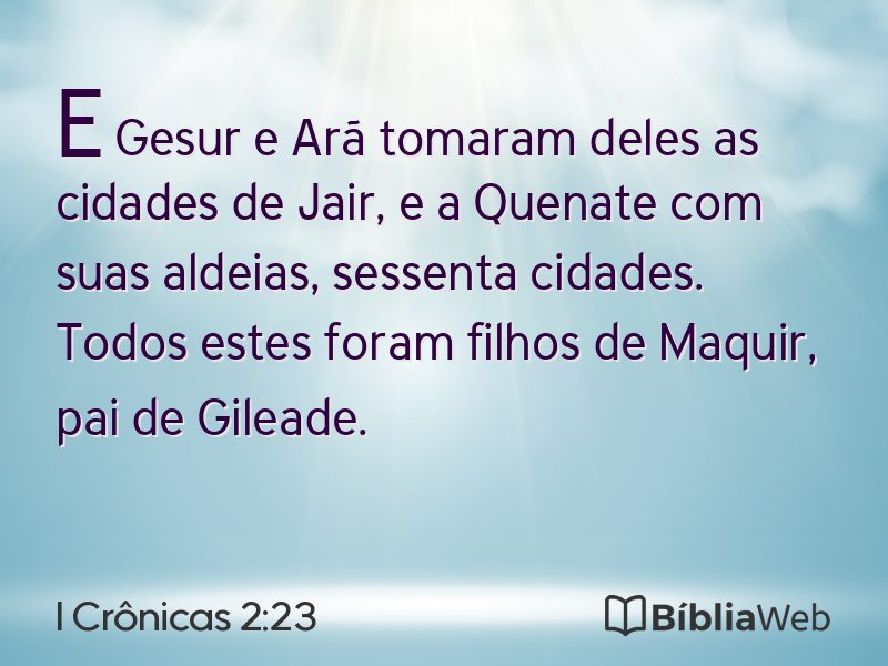 I Crônicas 2:23 em imagem para compartilhar