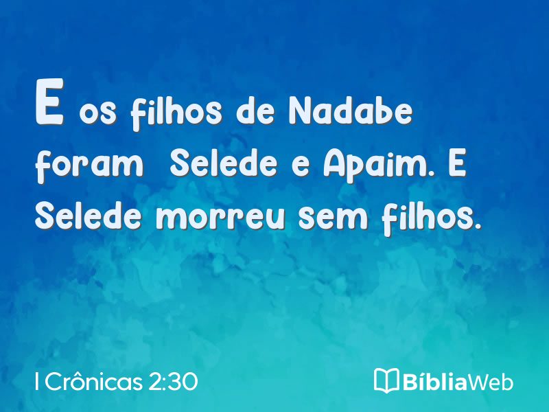 I Crônicas 2:30 em imagem para compartilhar