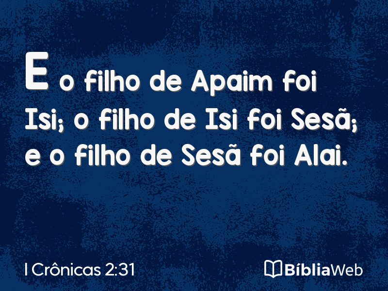 I Crônicas 2:31 em imagem para compartilhar