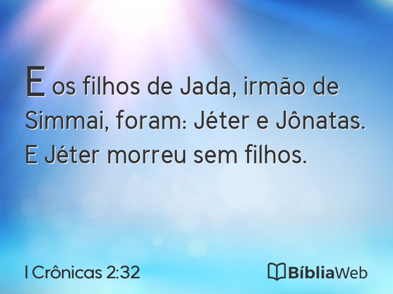 I Crônicas 2:32 em imagem para compartilhar