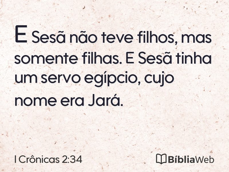 I Crônicas 2:34 em imagem para compartilhar