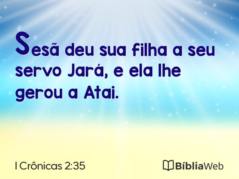 I Crônicas 2:35 em imagem para compartilhar